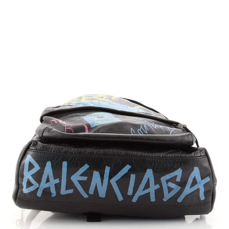 Balenciaga Explorer Graffiti Backpack Leather Large For Sale at 1stDibs