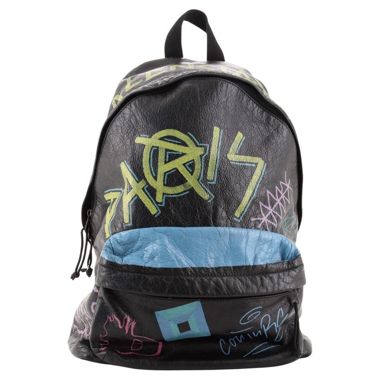 Balenciaga Explorer Graffiti Backpack Leather Large For Sale at 1stDibs