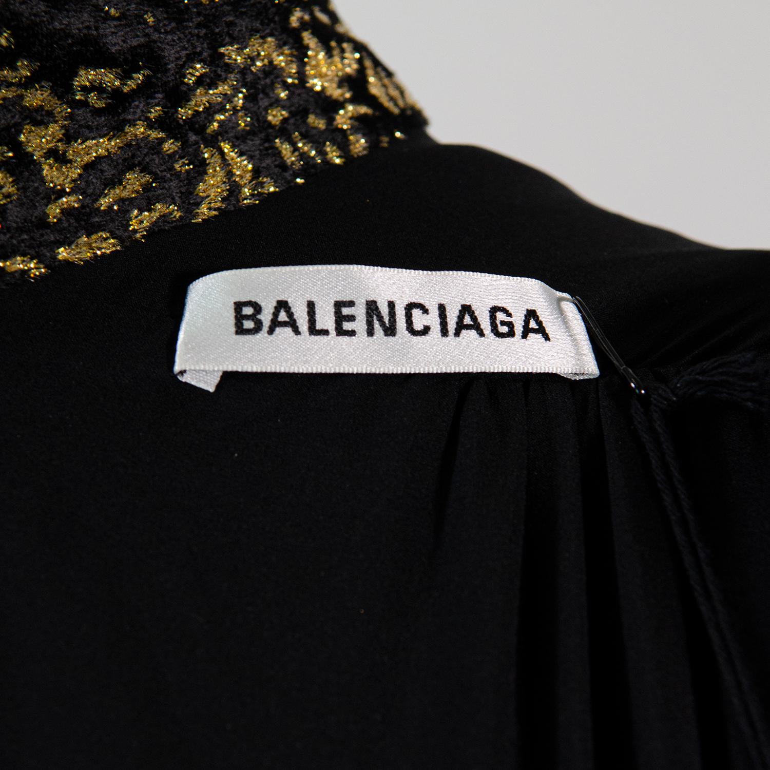 BALENCIAGA F/W 2018 Runway Draped Velvet Mini Dress 2