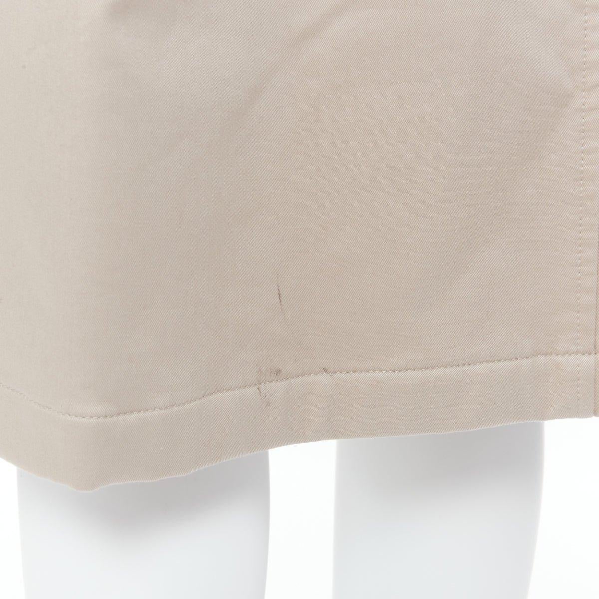 BALENCIAGA Fake Layering black leather beige trench belted coat M For Sale 3