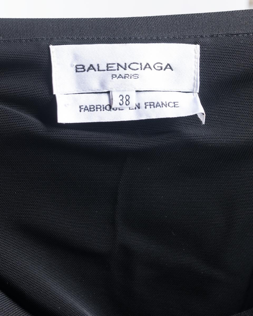 Balenciaga fall 2002 Nicolas Ghesquiere Black Strapless Ruffle Hem Mini Dress  4