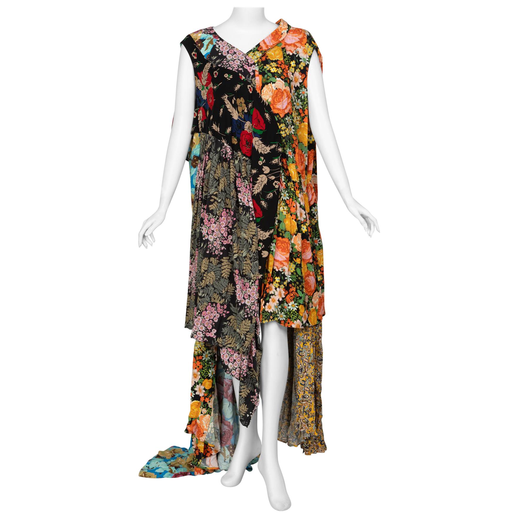 Balenciaga Fall 2016 Floral Print High-Low Gown Look #30 For Sale