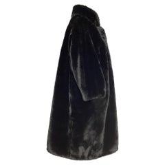 Balenciaga Faux Fur Coat in Black Polyester
