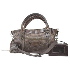 Vintage Balenciaga First 2way 867981 Brown Leather Shoulder Bag