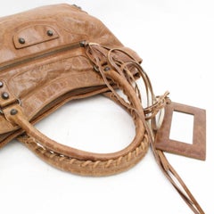 Balenciaga First 2way 867997 Brown Leather Shoulder Bag