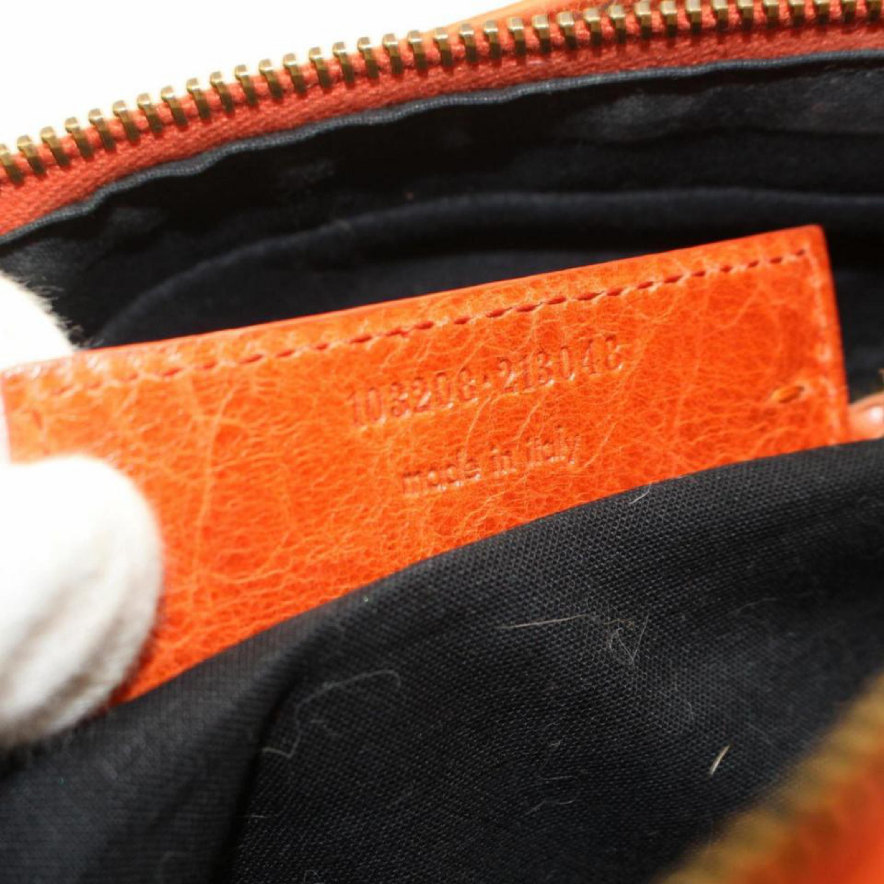 Balenciaga First 2way 868614 Orange Leather Shoulder Bag For Sale 6