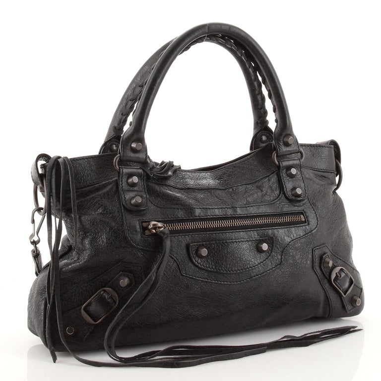 Balenciaga Classic Studs Bag Leather at 1stDibs | balenciaga first bag black, balenciaga gunmetal bag, balenciaga the first
