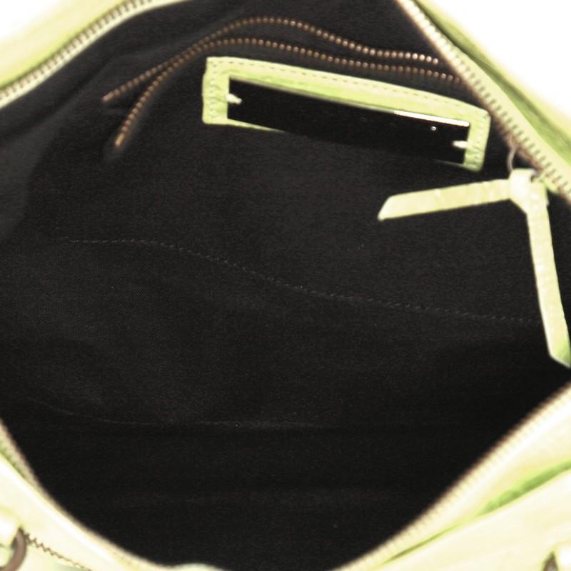 Green Balenciaga First Classic Studs Bag Leather