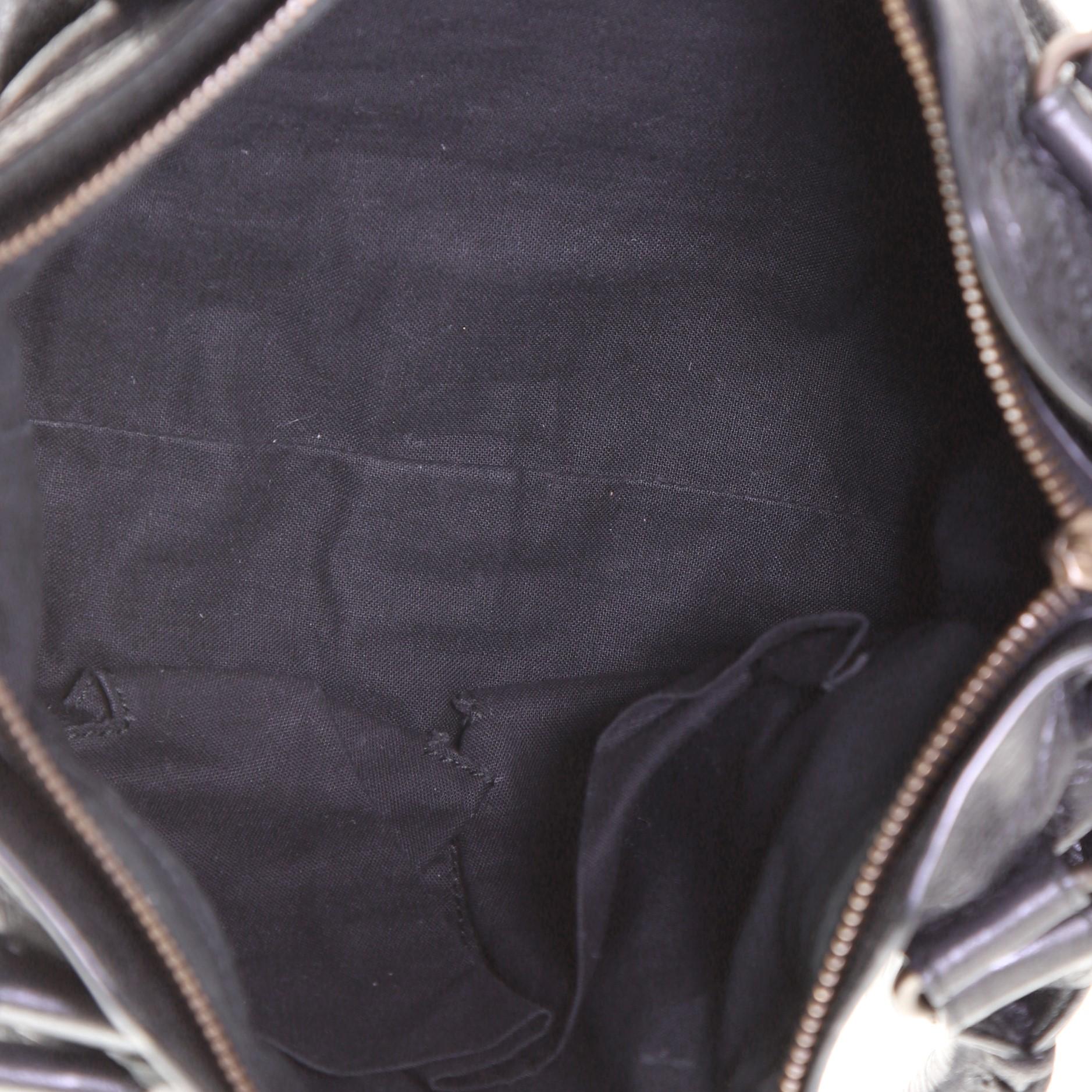 Black Balenciaga First Classic Studs Bag Leather