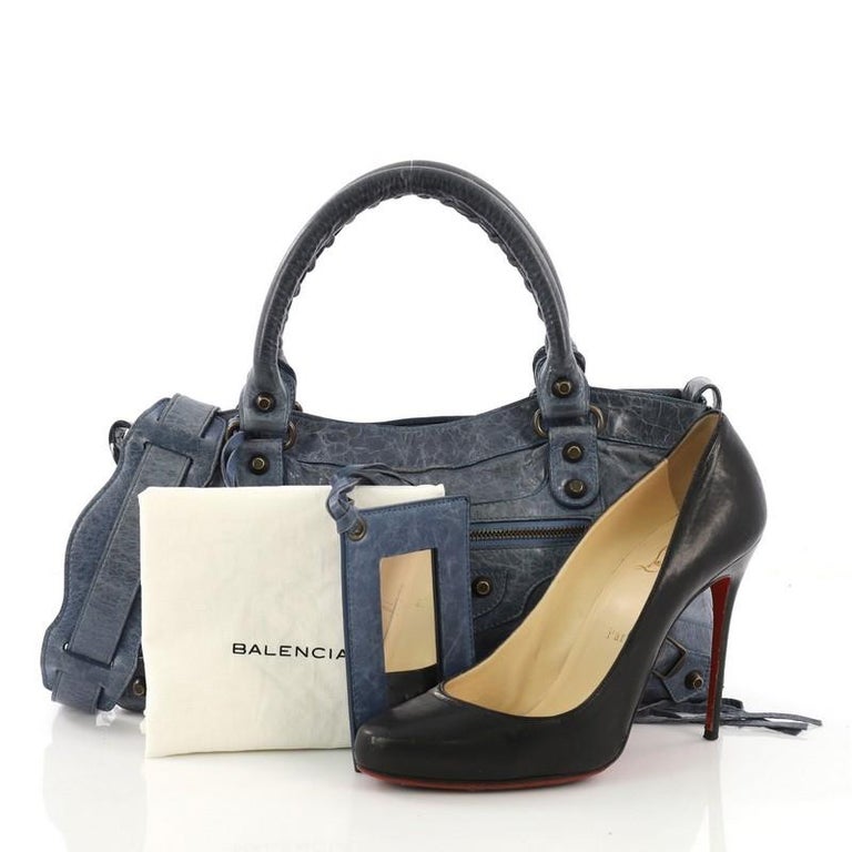 Balenciaga First Classic Studs Handbag Leather