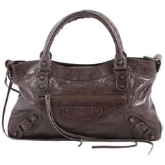 Balenciaga First Classic Studs Handbag Leather
