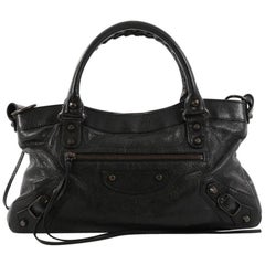 Balenciaga First Classic Studs Handbag Leather