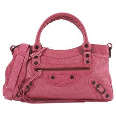 Balenciaga First Classic Studs Handbag Leather