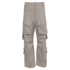 Balenciaga Flared Cargo Pants in Beige Cotton