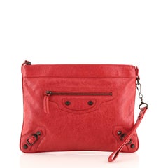 Balenciaga Flat Clutch Classic Studs Leather