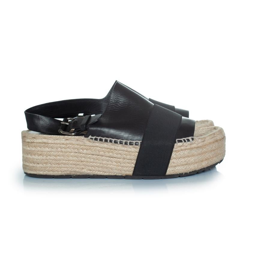 Women's Balenciaga, Flat leather raffia sandals