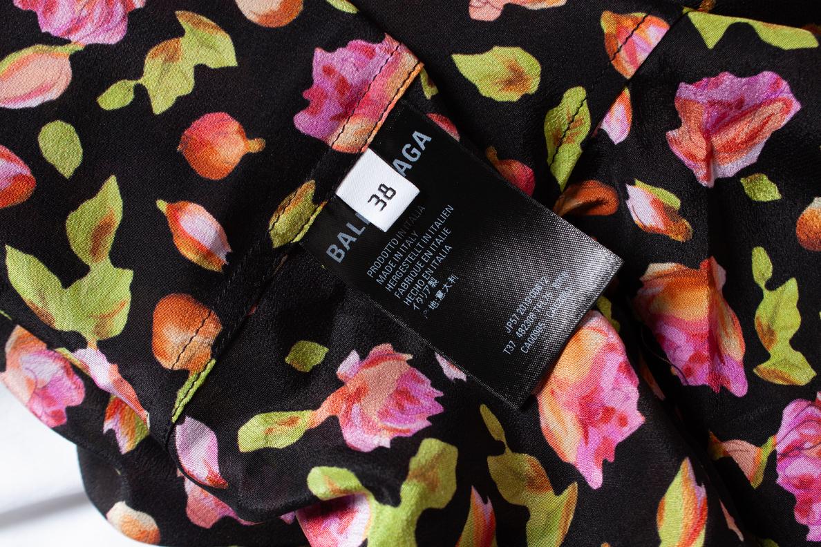 Balenciaga, Floral blouse with bow For Sale 1