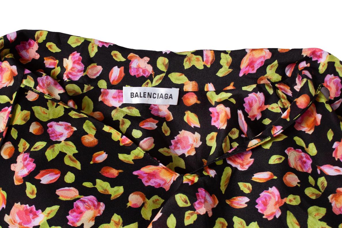 Balenciaga, Floral blouse with bow For Sale 2