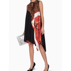 Balenciaga - Vestito con sciarpa con stampa floreale e logo - Multicolore