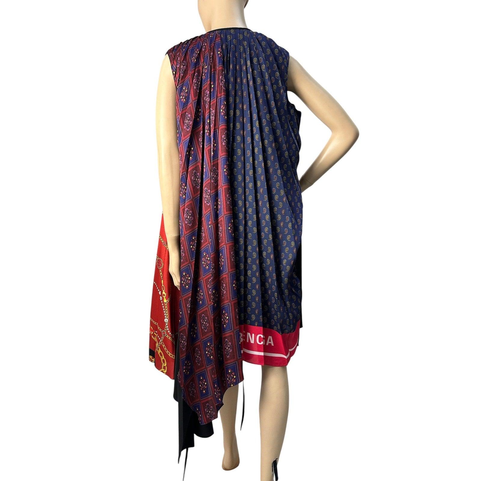 BALENCIAGA - Robe à foulard imprimé floral et logo en multicolore Pour femmes en vente