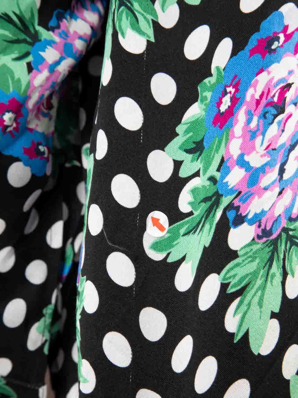 Balenciaga Floral Polka Dot Silk Blouse Size L For Sale 2