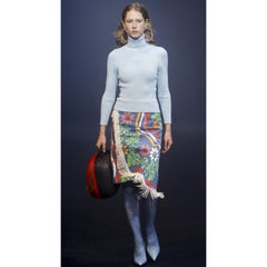 Balenciaga Floral print Fringe trim Knee length Skirt Runway , 2018