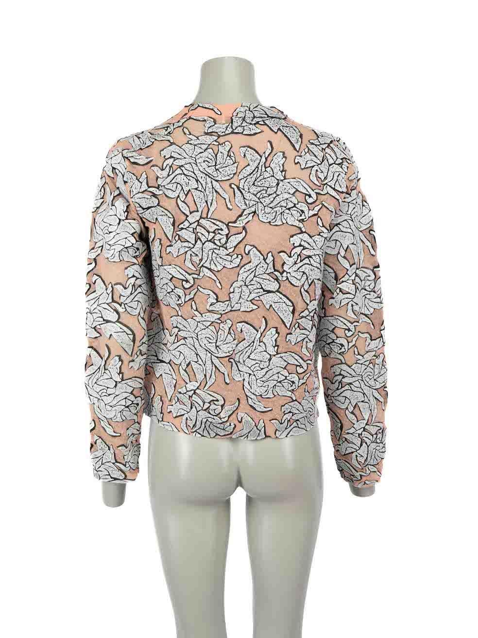 Balenciaga Floral Print Knit Cropped Cardigan Size M In Good Condition In London, GB