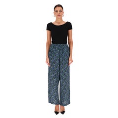 Balenciaga Floral Print Silk Wide-Leg Trousers