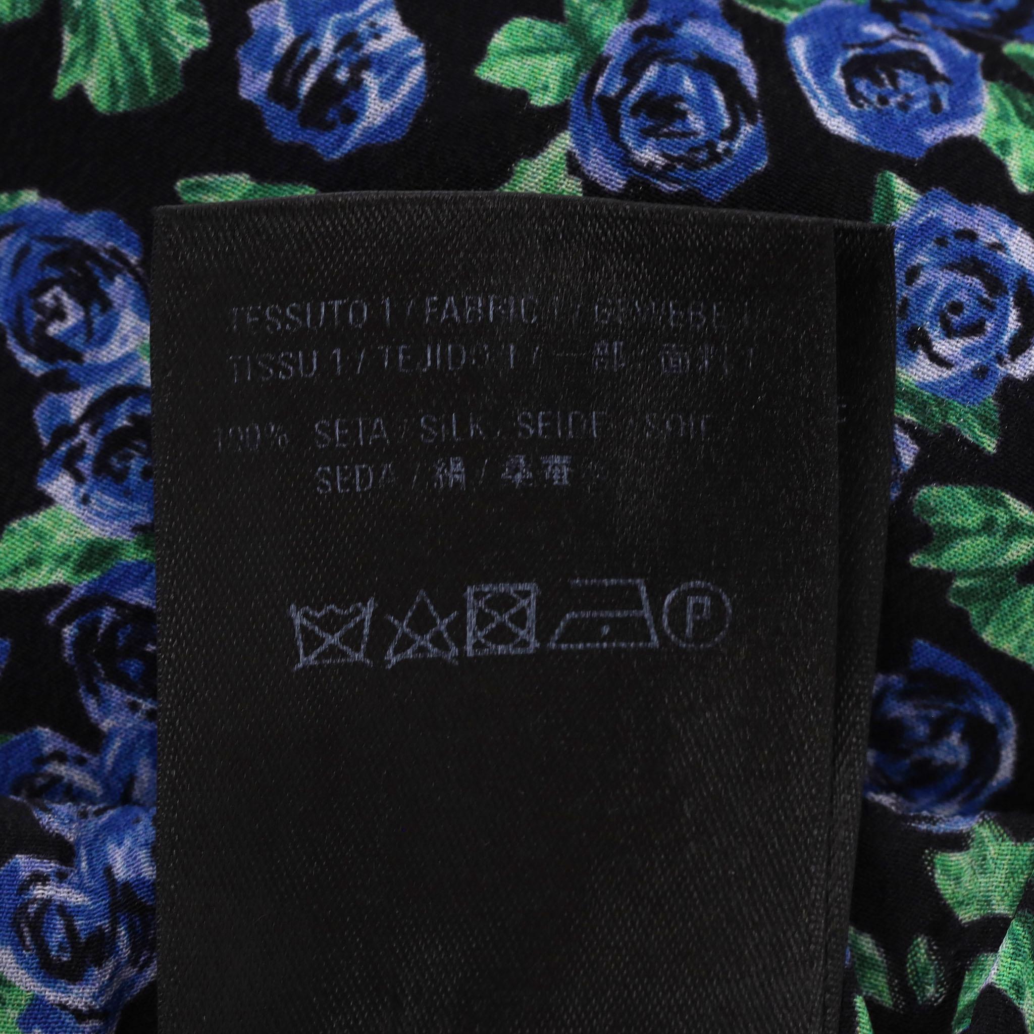 Balenciaga Floral Print Silk Wide-Leg Trousers For Sale 2