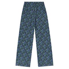 Balenciaga Floral Print Silk Wide-Leg Trousers