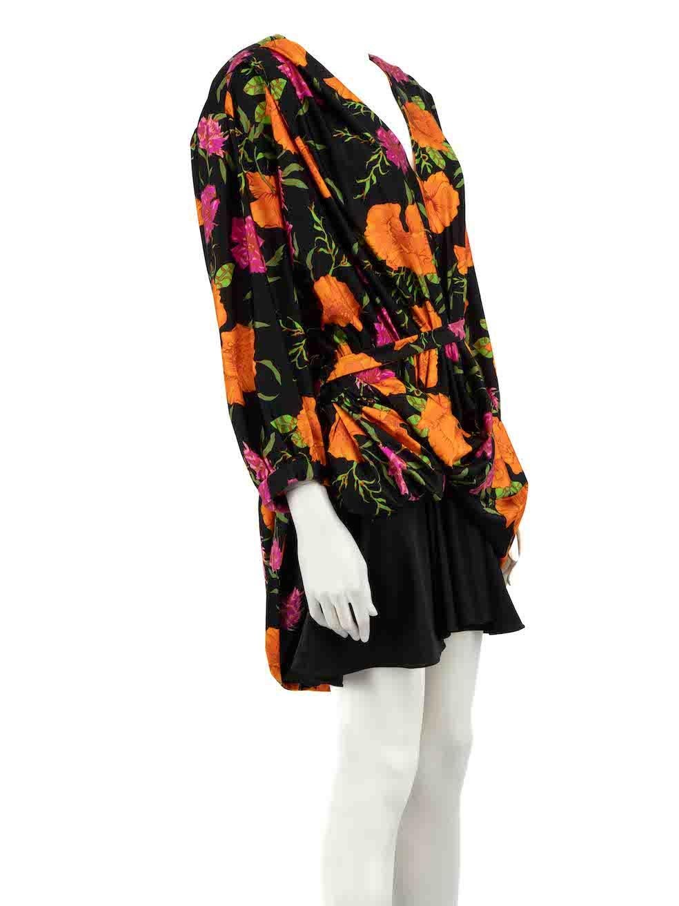 CONDITION is Never worn, with tags. No visible wear to dress is evident on this new Balenciaga designer resale item.
 
 
 
 Details
 
 
 Multicolour
 
 Synthetic
 
 Dress
 
 Flora pattern
 
 V-neck
 
 Long sleeves
 
 Padded shoulders
 
 Back zip and