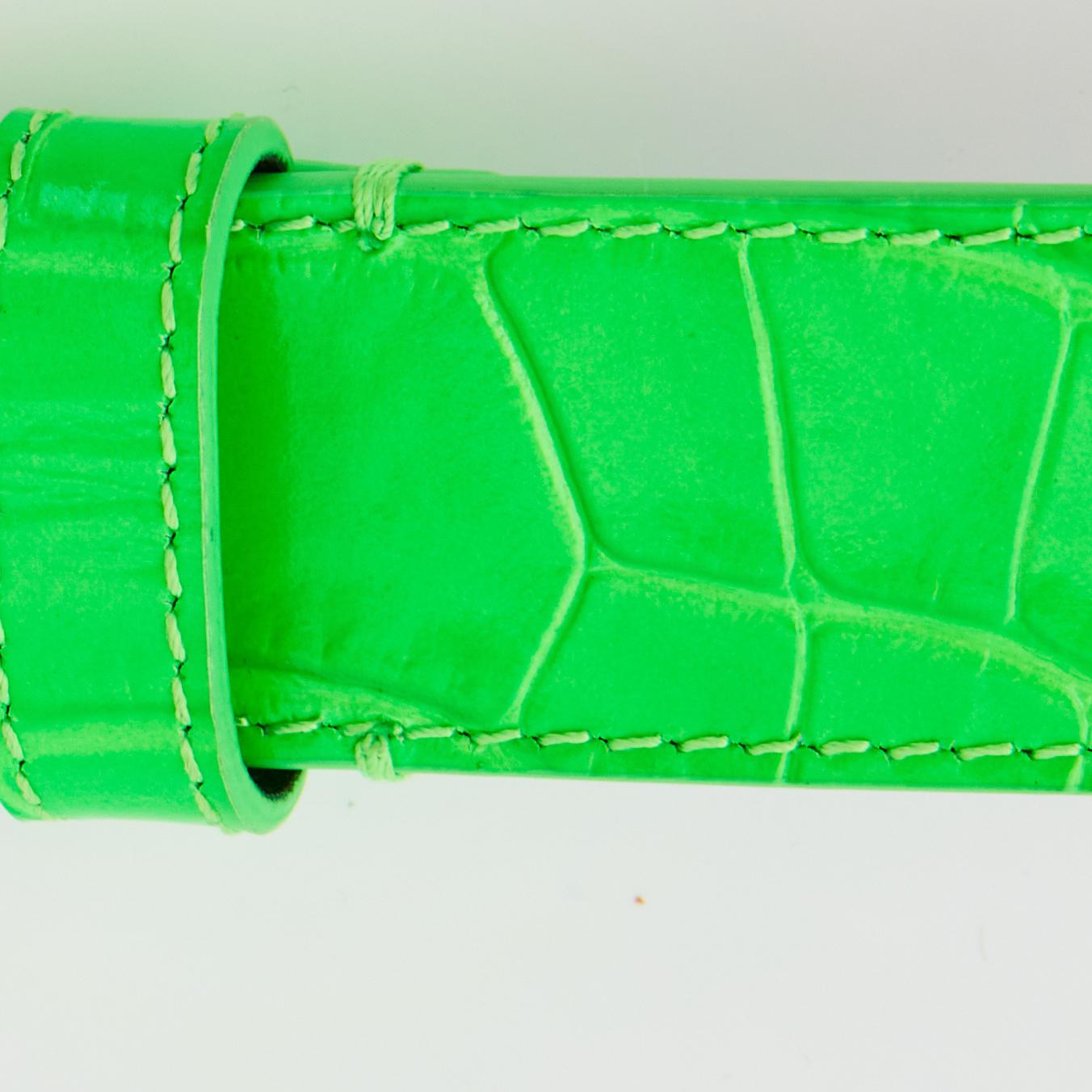 Women's or Men's Balenciaga Fluo Green Thin Hourglass Belt (SIZE 85/34) 640828 For Sale