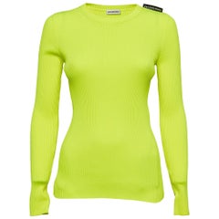 Balenciaga Maglione a coste verde fluorescente M