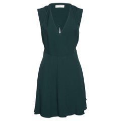 Balenciaga Forest Green Crepe Cut-Out Back Detail Sleeveless Dress M