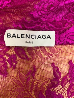 Balenciaga Fuchsia Lace Blouse with Lavallière Prefall 2019 by Demna Gvasalia