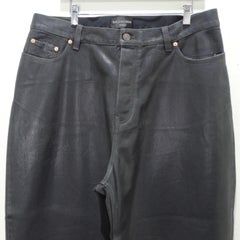 Balenciaga FW 2022 Wax Coated Black Baggy Jeans