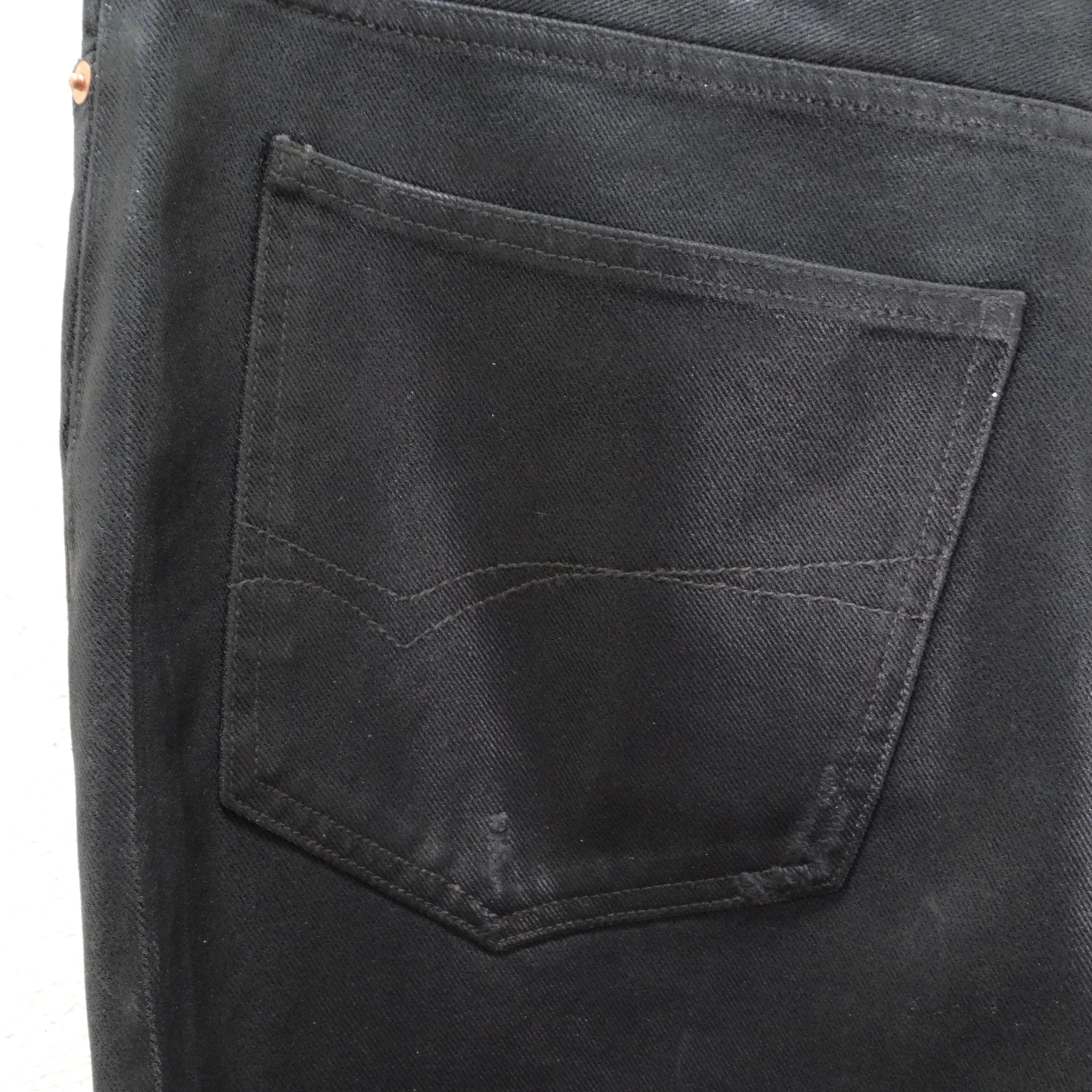 Balenciaga FW 2022 Wax Coated Black Baggy Jeans For Sale 4