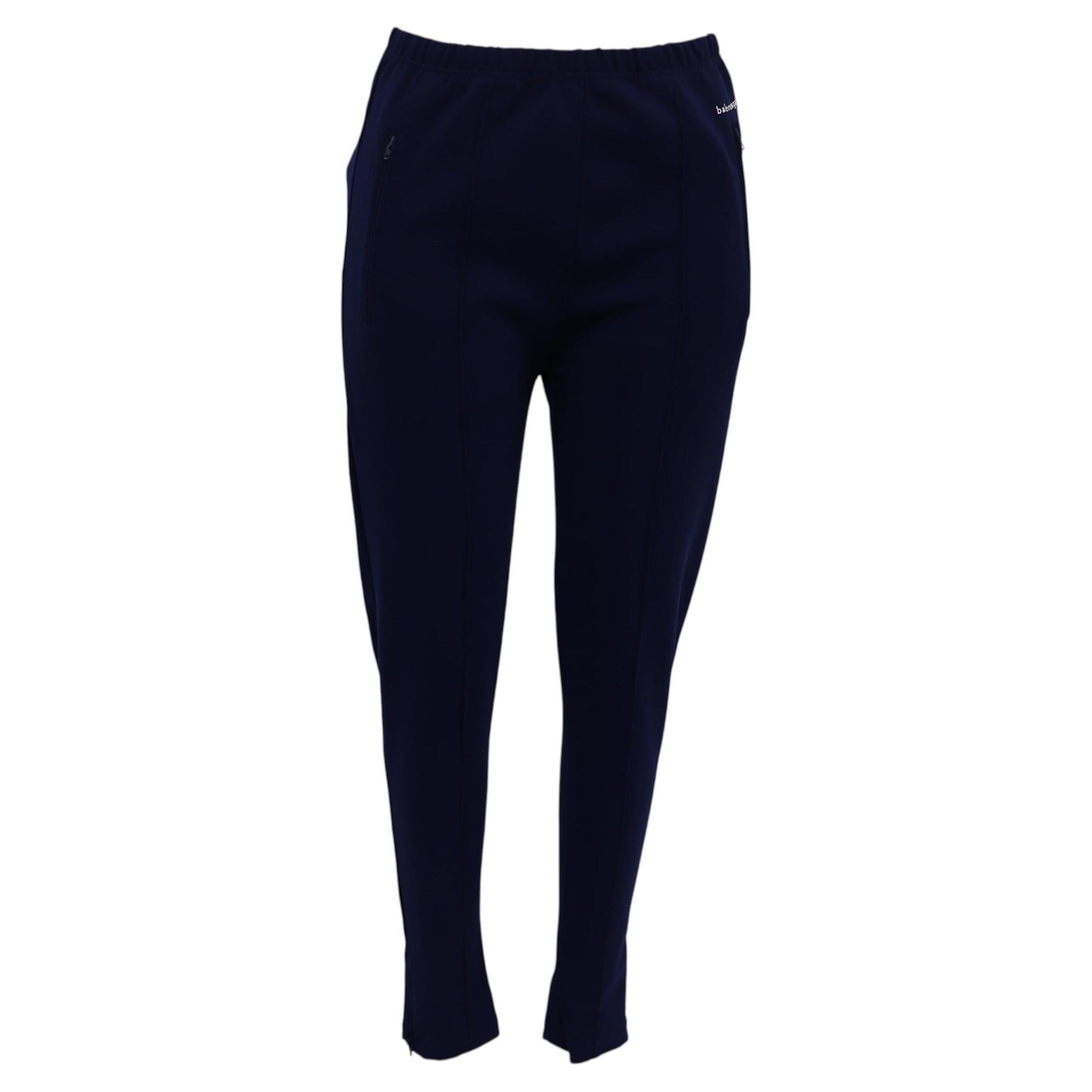 Pantalones ajustados con ligas de Balenciaga, de poliéster azul marino