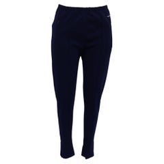 Pantalones ajustados con ligas de Balenciaga, de poliéster azul marino