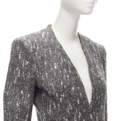 BALENCIAGA Ghesquiere 2009 grey white speckled fitted blazer jacket FR38 M