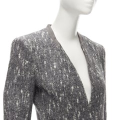 BALENCIAGA Ghesquiere 2009 grey white speckled fitted blazer jacket FR38 M