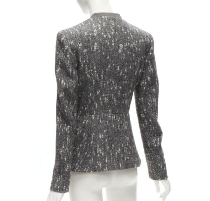BALENCIAGA Ghesquiere 2009 grey white speckled fitted blazer jacket FR38 M For Sale 1