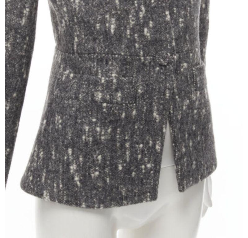BALENCIAGA Ghesquiere 2009 grey white speckled fitted blazer jacket FR38 M For Sale 2