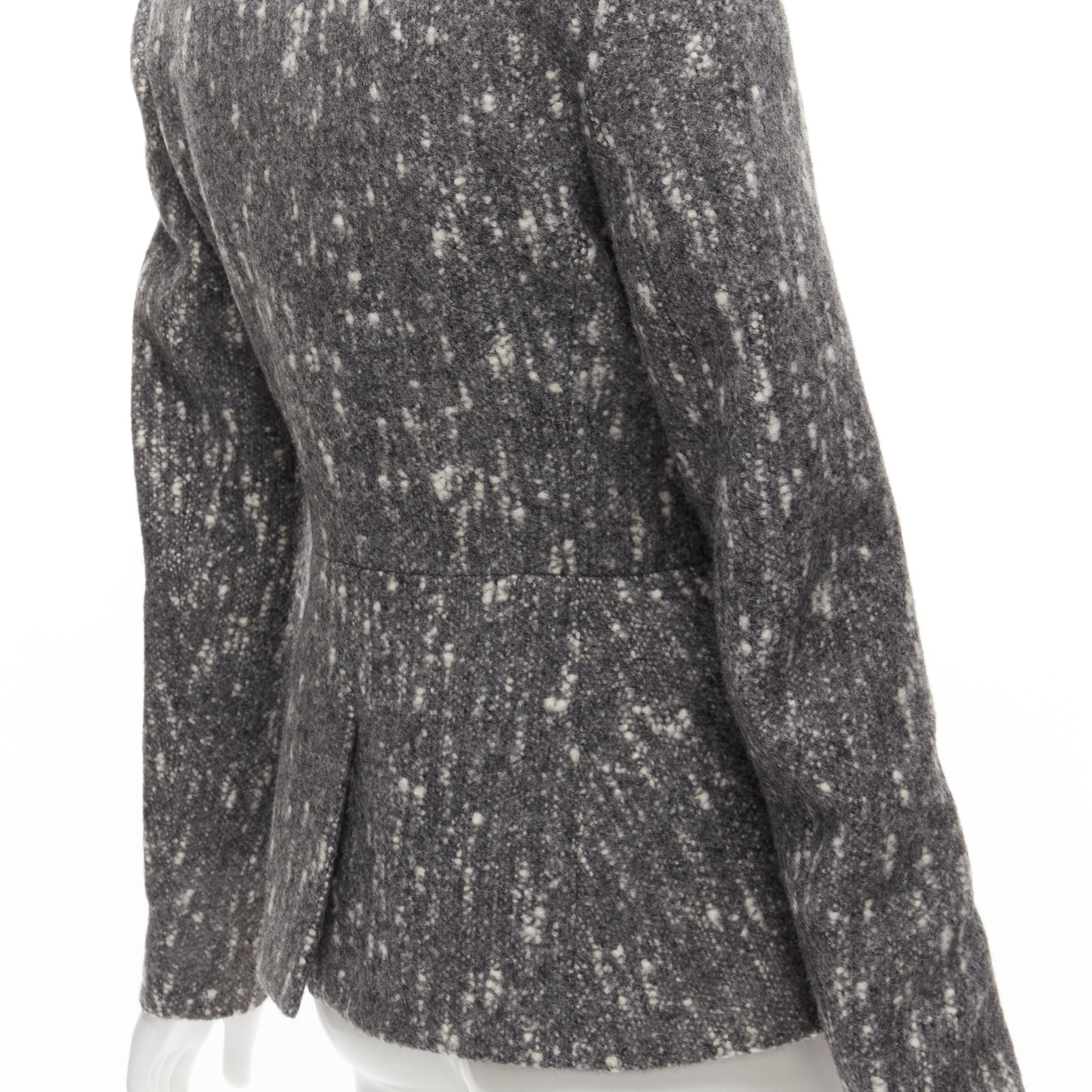 BALENCIAGA Ghesquiere 2009 grey white speckled fitted blazer jacket FR38 M For Sale 3