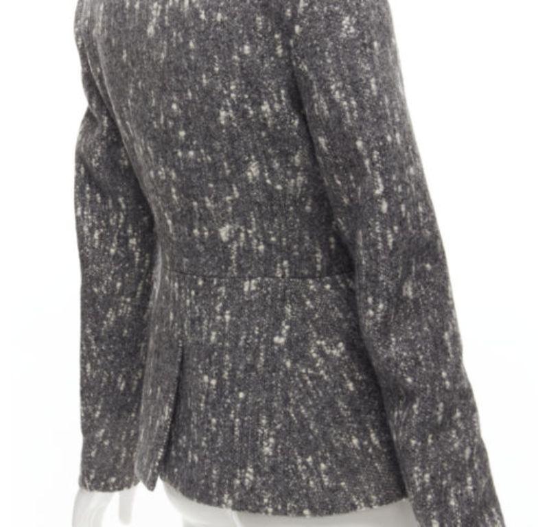 BALENCIAGA Ghesquiere 2009 grey white speckled fitted blazer jacket FR38 M For Sale 3
