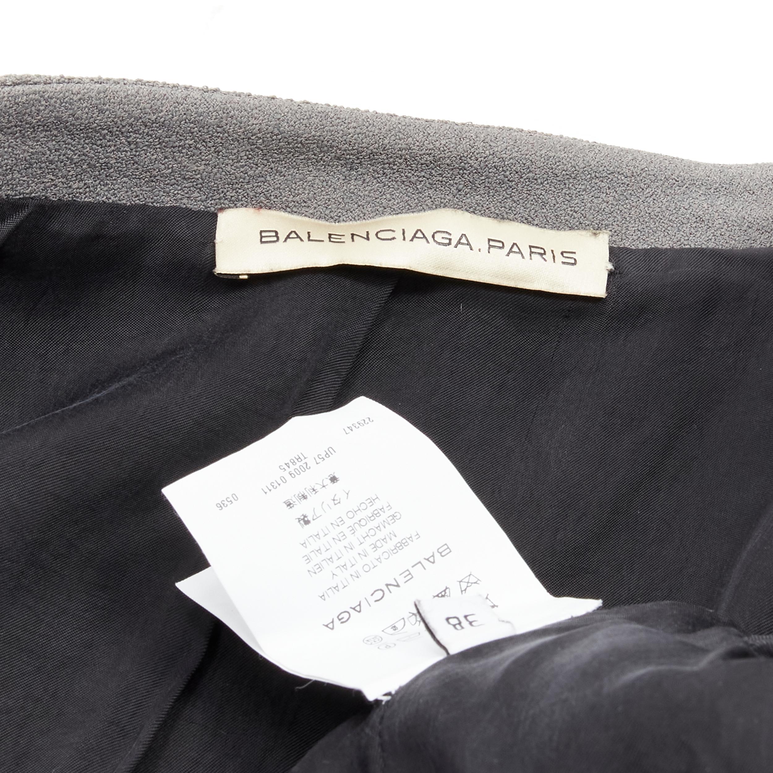 BALENCIAGA Ghesquiere 2009 grey white speckled fitted blazer jacket FR38 M For Sale 4