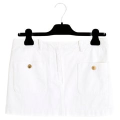 Minifalda de algodón Balenciaga Ghesquière FR36 Mini Jupe US6 Blanco