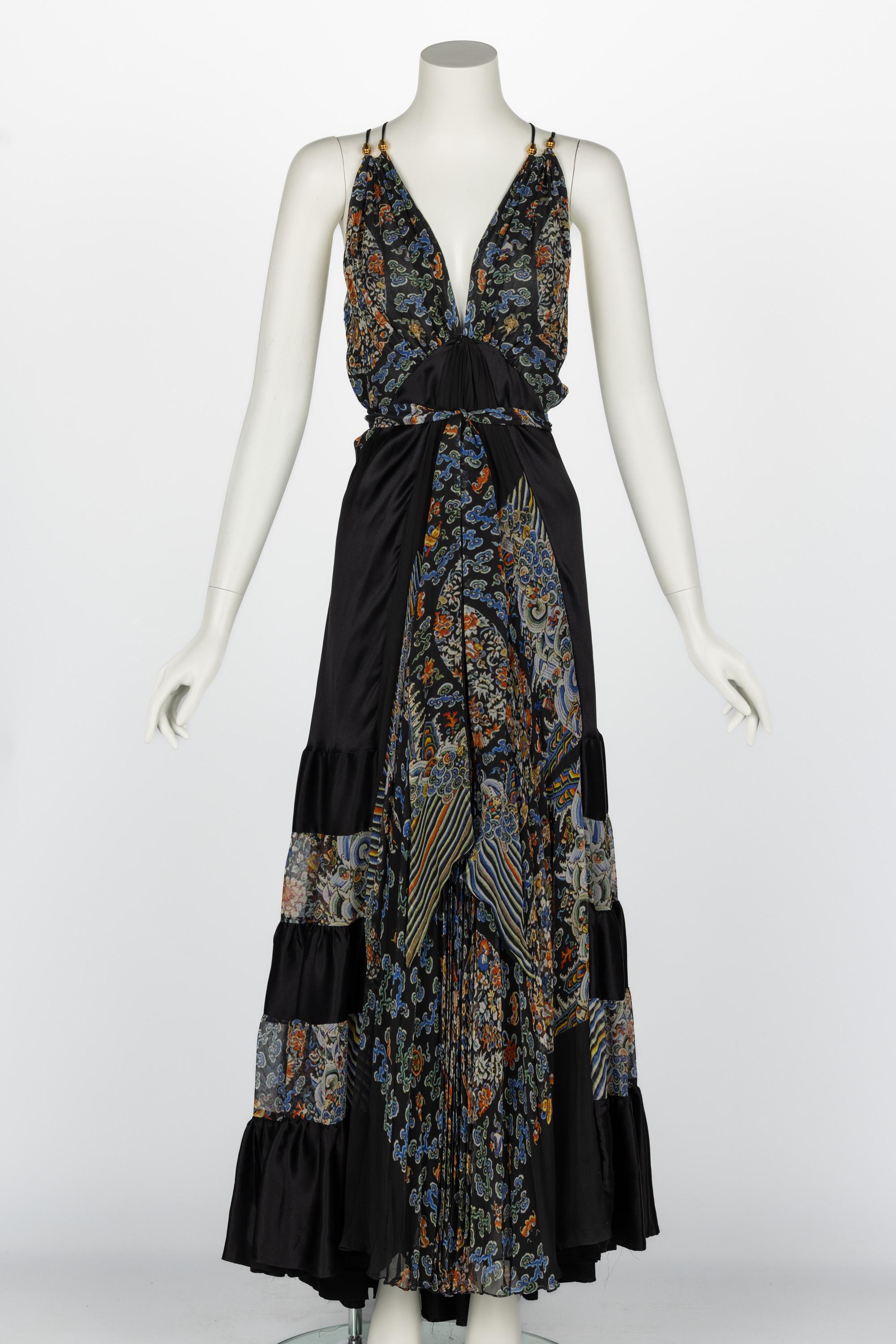 Black Balenciaga Ghesquière Pre-Fall 2007 Silk Maxi Dress For Sale