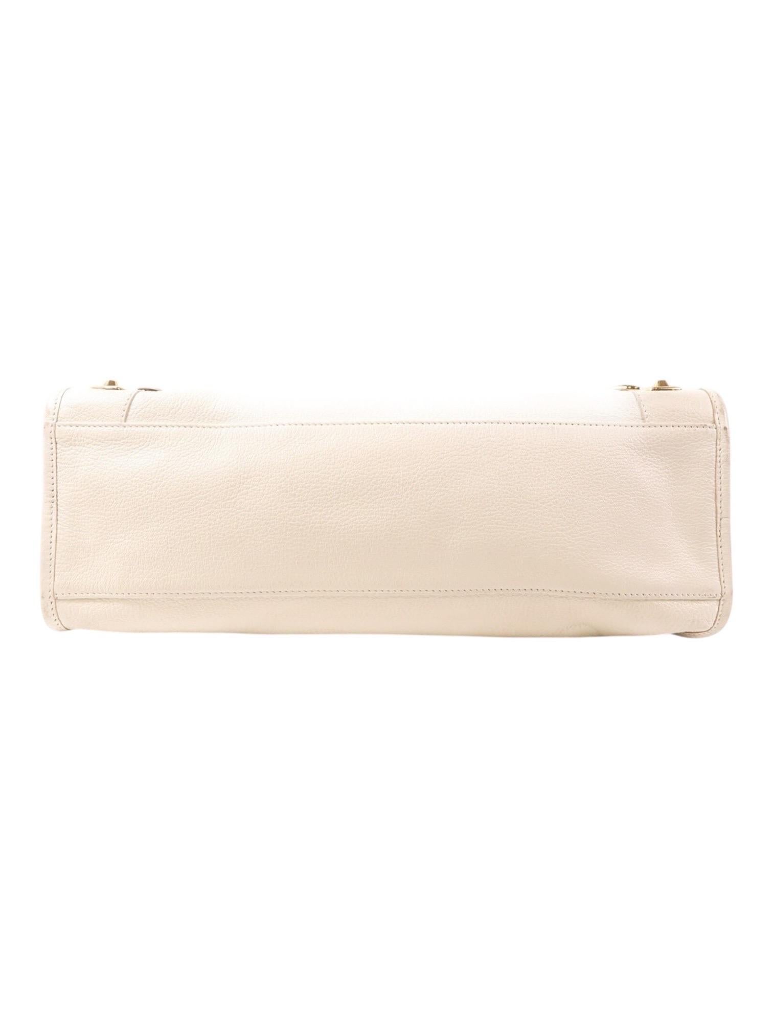 Balenciaga Giant 12 Gold City Bag en cuir ivoire avec bandoulière + miroir Unisexe en vente