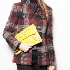 BALENCIAGA 'Giant Envelope' Clutch in Yellow Leather